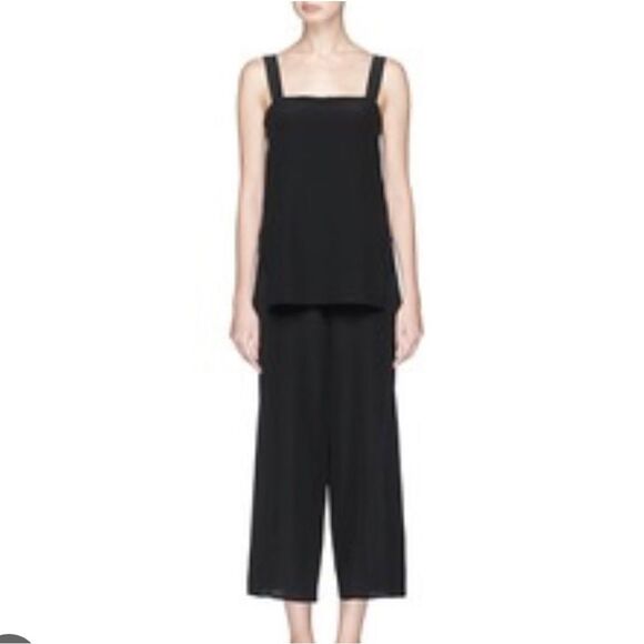 New Theory Dinnlean Black Silk Jumper - Picture 1 of 8